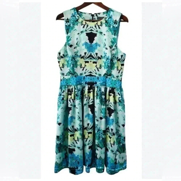 Vince Camuto multicolored back zip sleeveless midi dress 2 - Picture 1 of 5